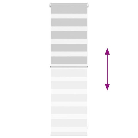 VidaXL Roleta zebra, jasnoszara, szerokość tkaniny 40,9 cm, poliester