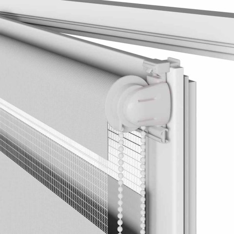 VidaXL Roleta zebra, jasnoszara, szerokość tkaniny 40,9 cm, poliester