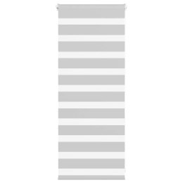 VidaXL Roleta zebra, jasnoszara, szerokość tkaniny 55,9 cm, poliester