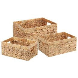 VidaXL Kosze do przechowywania 3 pcs Naturalny 40 x 30 x 18 cm