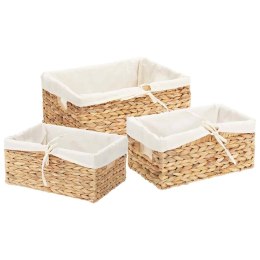 VidaXL Kosze do przechowywania 3 pcs Naturalny 40 x 30 x 18 cm