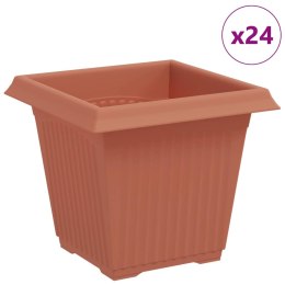 VidaXL Kwadratowa doniczka na kwiaty 24 pcs Czerwony ceglasty