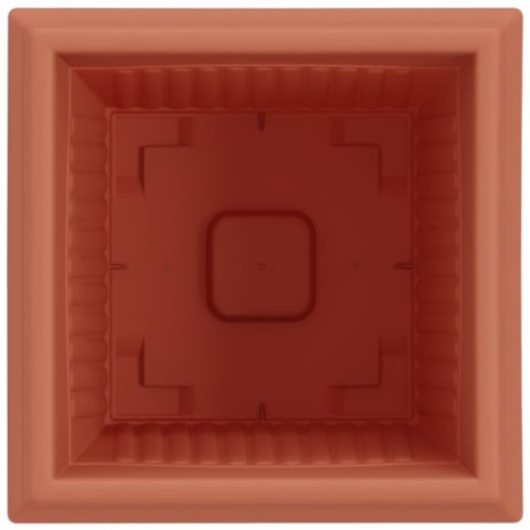 KWADRATOWA DONICZKA NA KWIATY 24 SZT. CZERWONY CEGLASTY