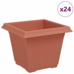 VidaXL Kwadratowa doniczka na kwiaty 24 pcs Czerwony ceglasty