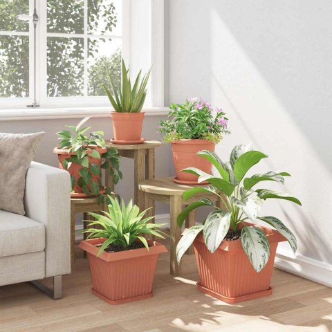 KWADRATOWA DONICZKA NA KWIATY 24 SZT. CZERWONY CEGLASTY