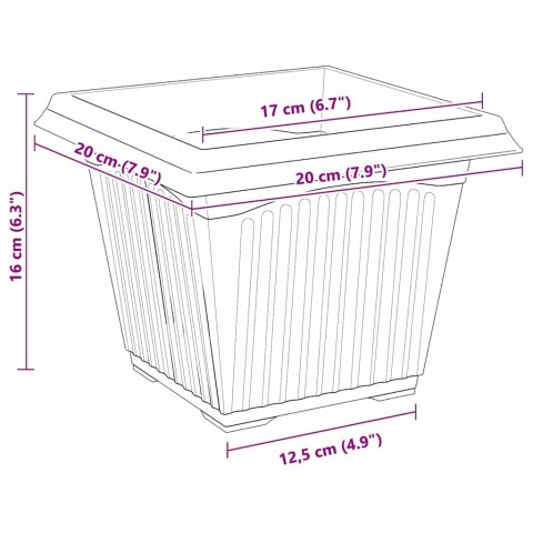 KWADRATOWA DONICZKA NA KWIATY 6 SZT. CZARNA 43X43X33.5CM