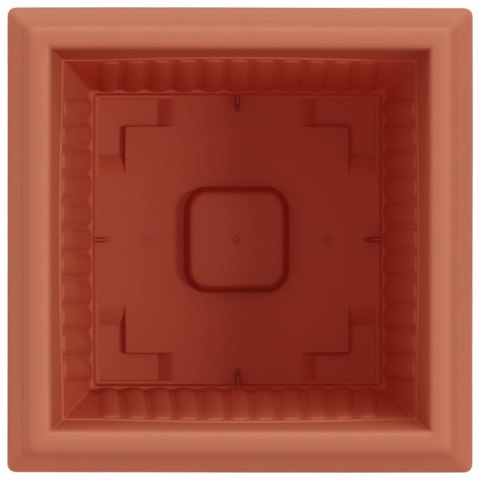 KWADRATOWA DONICZKA NA KWIATY 6 SZT. CZERWONY CEGLASTY