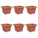 KWADRATOWA DONICZKA NA KWIATY 6 SZT. CZERWONY CEGLASTY