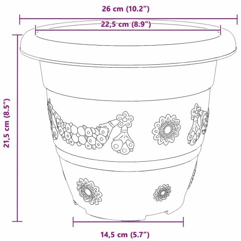 OKRĄGŁA DONICZKA NA KWIATY 24 SZT. CZARNA Ø 26X21.5CM