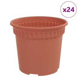 VidaXL Okrągła doniczka na kwiaty 24 pcs Czerwony ceglasty