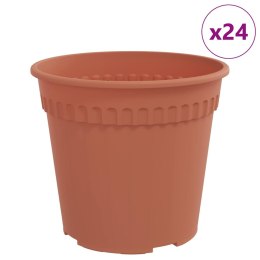 VidaXL Okrągła doniczka na kwiaty 24 pcs Czerwony ceglasty