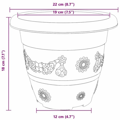 OKRĄGŁA DONICZKA NA KWIATY 24 SZT. CZERWONY CEGLASTY