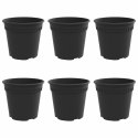 OKRĄGŁA DONICZKA NA KWIATY 6 SZT. CZARNA Ø 19X16CM