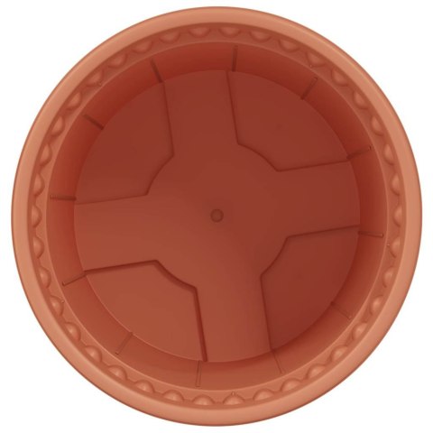 OKRĄGŁA DONICZKA NA KWIATY 6 SZT. CZERWONY CEGLASTY Ø 15X12CM