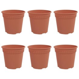 VidaXL Okrągła doniczka na kwiaty 6 pcs Czerwony ceglasty Ø 17 x 14 cm