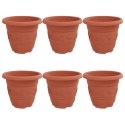 OKRĄGŁA DONICZKA NA KWIATY 6 SZT. CZERWONY CEGLASTY