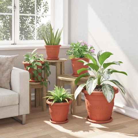 OKRĄGŁA DONICZKA NA KWIATY 6 SZT. CZERWONY CEGLASTY