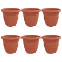 OKRĄGŁA DONICZKA NA KWIATY 6 SZT. CZERWONY CEGLASTY