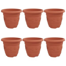 VidaXL Okrągła doniczka na kwiaty 6 pcs Czerwony ceglasty