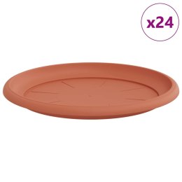 VidaXL Okrągły Talerzyk Kwiatowy 24 pcs Czerwony ceglasty Ø 14 x 2 cm