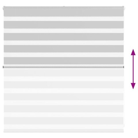 VidaXL Roleta zebra, jasnoszara, szerokość tkaniny 135,9cm, poliester