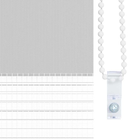 VidaXL Roleta zebra, jasnoszara, szerokość tkaniny 155,9cm, poliester