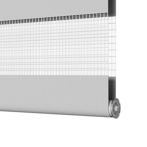 VidaXL Roleta zebra, jasnoszara, szerokość tkaniny 155,9cm, poliester