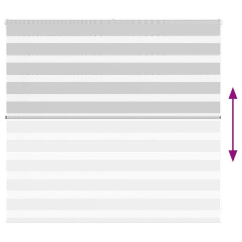 VidaXL Roleta zebra, jasnoszara, szerokość tkaniny 160,9cm, poliester