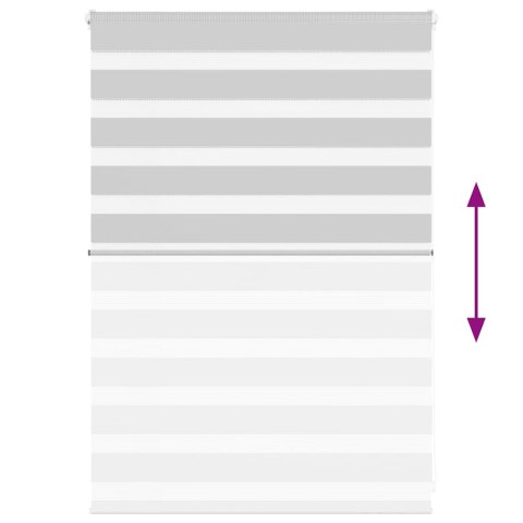 VidaXL Roleta zebra, jasnoszara, szerokość tkaniny 90,9 cm, poliester