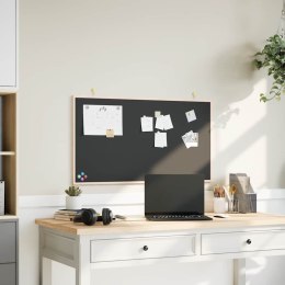 VidaXL Tablica kredowa z ramą z litego drewna sosnowego, czarna, 100x55 cm