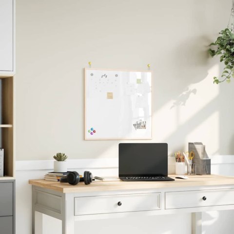 VidaXL Tablica magnetyczna z ramą z litego drewna sosnowego 60x55 cm