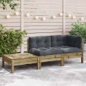 VidaXL Ogrodowa sofa z poduszkami i podnóżkiem, impregnowana sosna