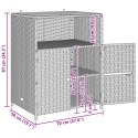 SZAFKA OGRODOWA RATTANOWA DREWNIANY BLAT AKACJA 70X50X87 CM BEŻOWA NA TARAS