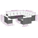 VidaXL 14-cz. zestaw mebli ogrodowych z poduszkami, mieszany beż