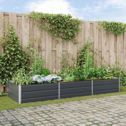 DONICA OGRODOWA ANTRACYT 195X100X45CM STAL GALWANIZOWANA