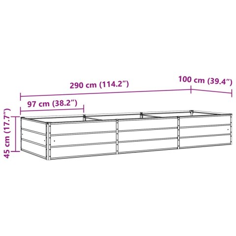 DONICA OGRODOWA ANTRACYT 195X100X45CM STAL GALWANIZOWANA