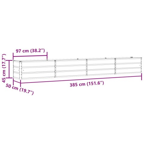 DONICA OGRODOWA JASNOSZARA 480X50X45CM STAL GALWANIZOWANA