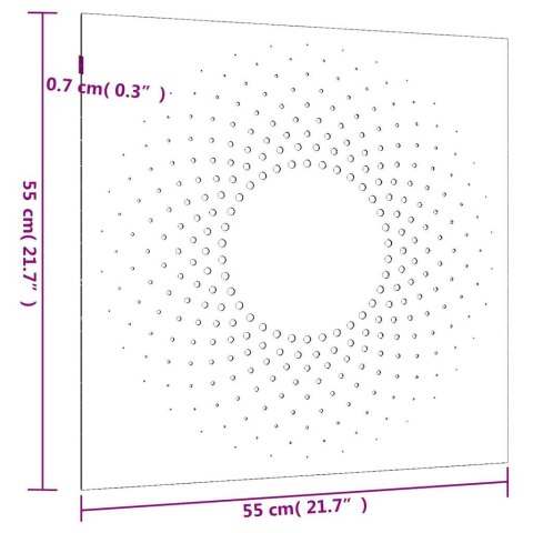OGRODOWA DEKORACJA ŚCIENNA 55X55CM STAL KORTENOWSKA SŁOŃCE