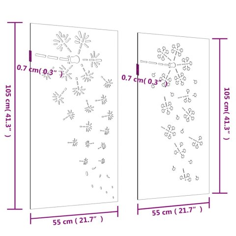 OGRODOWE DEKORACJE ŚCIENNE 2 SZT. 105X55CM STAL KORTENOWSKA
