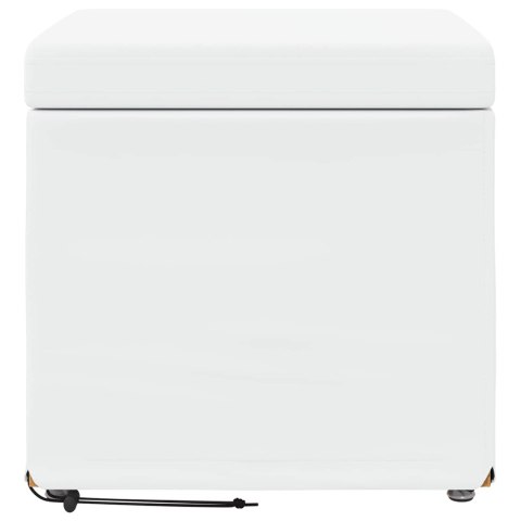 VidaXL Halka Biały Skóra ekologiczna i drewno inżynieryjne