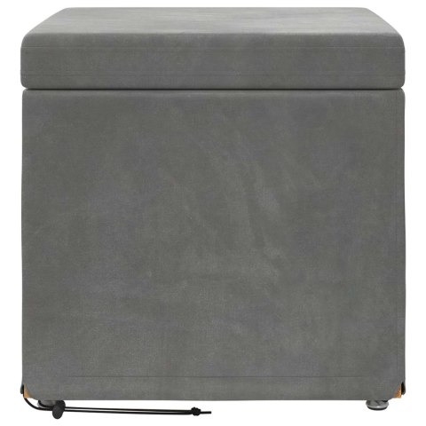 VidaXL Halka Ciemnoszary 41 x 41 x 40 cm Welur i drewno inżynieryjne