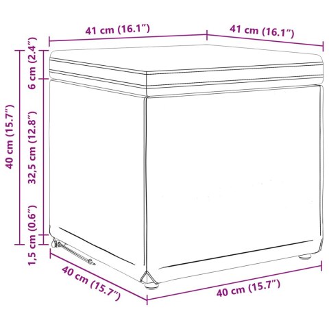 VidaXL Halka Jasnoszary 41 x 41 x 40 cm Welur i drewno inżynieryjne