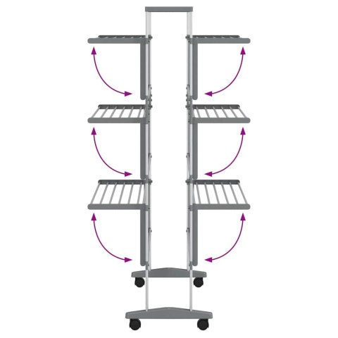 SUSZARKA NA PRANIE NA KÓŁKACH 89X64X129CM ALUMINIUM