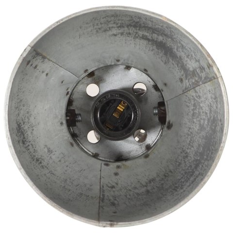 VidaXL Lampa podłogowa z 2 kloszami, srebrna, E27, żeliwo