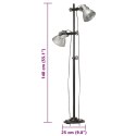 VidaXL Lampa podłogowa z 2 kloszami, srebrna, E27, żeliwo