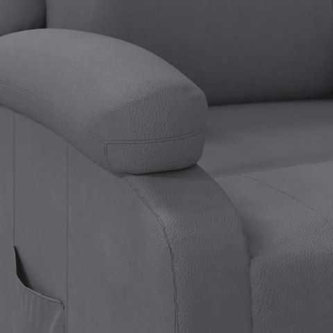 VidaXL Fotel rozkładany, szary, sztuczna skóra