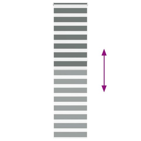 VidaXL Roleta zebra, ciemnoszara, szerokość tkaniny 55,9 cm, poliester