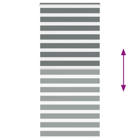 VidaXL Roleta zebra, ciemnoszara, szerokość tkaniny 90,9 cm, poliester