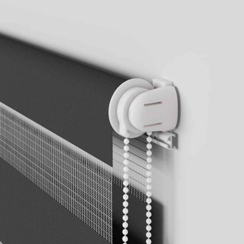 VidaXL Roleta zebra, czarna, szerokość tkaniny 105,9 cm, poliester