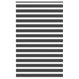 VidaXL Roleta zebra, czarna, szerokość tkaniny 45,9 cm, poliester